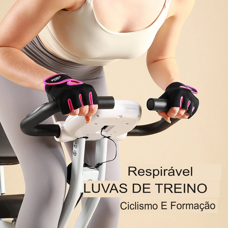 Luvas esportivas ajustáveis unisex, pontos antiderrapantes de silicone, levantamento de peso, ciclismo, agachamento, 1 par